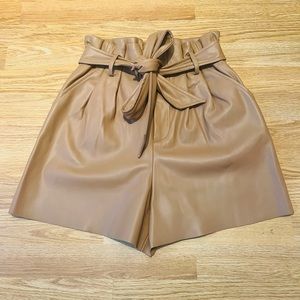 Zara leather shorts